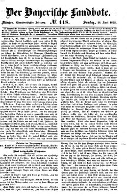 Der Bayerische Landbote Samstag 28. April 1855