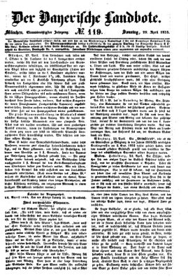 Der Bayerische Landbote Sonntag 29. April 1855