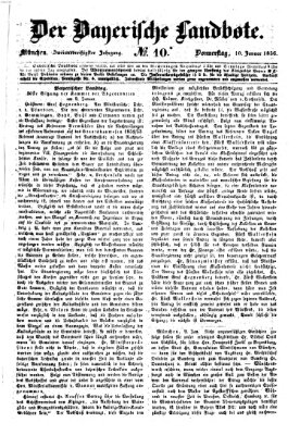 Der Bayerische Landbote Donnerstag 10. Januar 1856