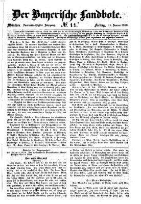 Der Bayerische Landbote Freitag 11. Januar 1856