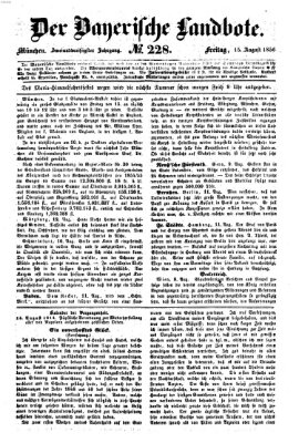 Der Bayerische Landbote Freitag 15. August 1856