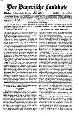 Der Bayerische Landbote Freitag 19. September 1856