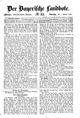 Der Bayerische Landbote Sonntag 1. Februar 1857