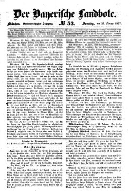 Der Bayerische Landbote Sonntag 22. Februar 1857