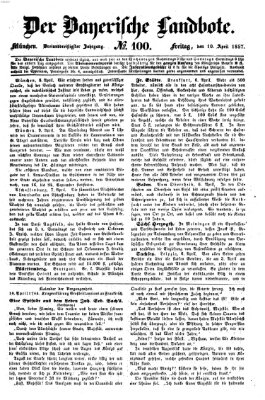 Der Bayerische Landbote Freitag 10. April 1857