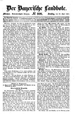 Der Bayerische Landbote Samstag 18. April 1857