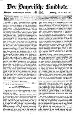 Der Bayerische Landbote Montag 20. April 1857