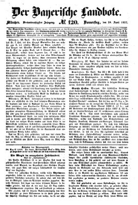 Der Bayerische Landbote Donnerstag 30. April 1857