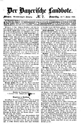 Der Bayerische Landbote Donnerstag 7. Januar 1858