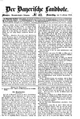 Der Bayerische Landbote Donnerstag 11. Februar 1858