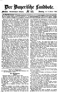 Der Bayerische Landbote Sonntag 14. Februar 1858