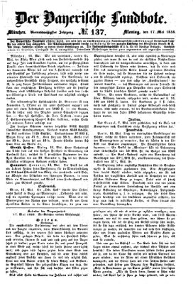 Der Bayerische Landbote Montag 17. Mai 1858