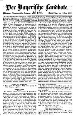 Der Bayerische Landbote Donnerstag 17. Juni 1858