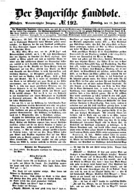 Der Bayerische Landbote Sonntag 11. Juli 1858