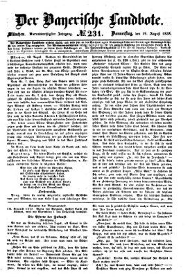 Der Bayerische Landbote Donnerstag 19. August 1858