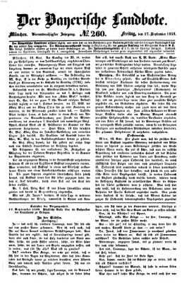 Der Bayerische Landbote Freitag 17. September 1858