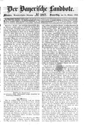 Der Bayerische Landbote Donnerstag 14. Oktober 1858