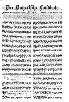 Der Bayerische Landbote Samstag 13. November 1858