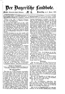 Der Bayerische Landbote Donnerstag 5. Januar 1860