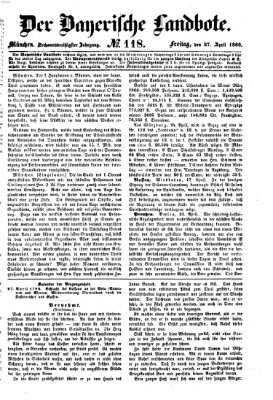 Der Bayerische Landbote Freitag 27. April 1860