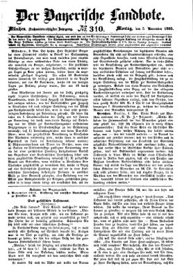 Der Bayerische Landbote Montag 5. November 1860