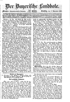 Der Bayerische Landbote Samstag 17. November 1860