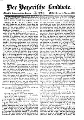 Der Bayerische Landbote Mittwoch 21. November 1860