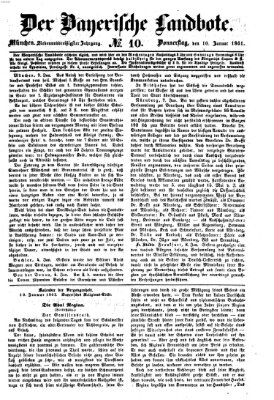 Der Bayerische Landbote Donnerstag 10. Januar 1861