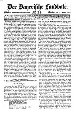 Der Bayerische Landbote Montag 21. Januar 1861