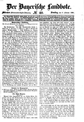 Der Bayerische Landbote Samstag 9. Februar 1861