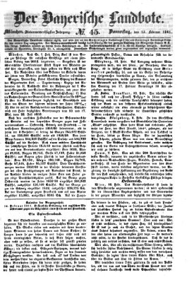 Der Bayerische Landbote Donnerstag 14. Februar 1861