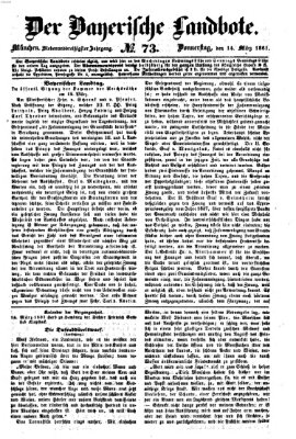 Der Bayerische Landbote Donnerstag 14. März 1861