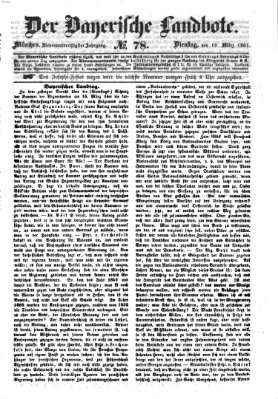 Der Bayerische Landbote Dienstag 19. März 1861