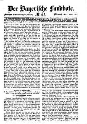 Der Bayerische Landbote Mittwoch 3. April 1861