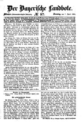 Der Bayerische Landbote Sonntag 7. April 1861