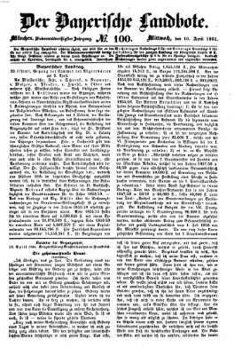 Der Bayerische Landbote Mittwoch 10. April 1861