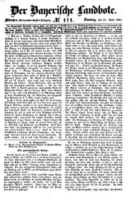 Der Bayerische Landbote Sonntag 21. April 1861