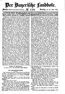 Der Bayerische Landbote Sonntag 28. April 1861