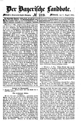 Der Bayerische Landbote Mittwoch 7. August 1861