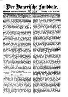 Der Bayerische Landbote Samstag 10. August 1861