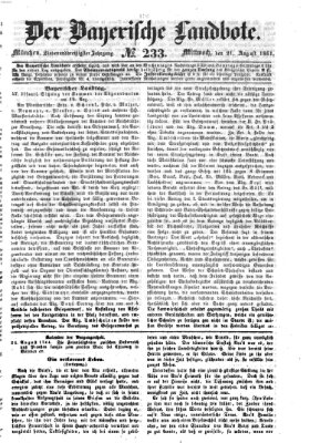 Der Bayerische Landbote Mittwoch 21. August 1861