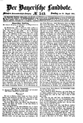 Der Bayerische Landbote Samstag 31. August 1861