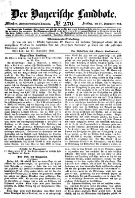 Der Bayerische Landbote Freitag 27. September 1861