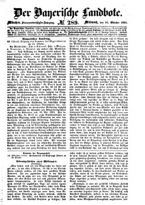 Der Bayerische Landbote Mittwoch 16. Oktober 1861