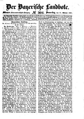 Der Bayerische Landbote Donnerstag 31. Oktober 1861