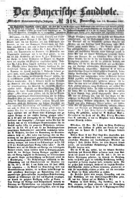 Der Bayerische Landbote Donnerstag 14. November 1861