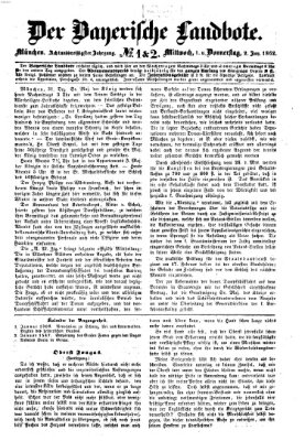 Der Bayerische Landbote Mittwoch 1. Januar 1862