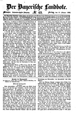 Der Bayerische Landbote Freitag 14. Februar 1862