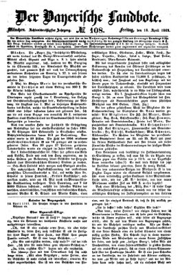 Der Bayerische Landbote Freitag 18. April 1862