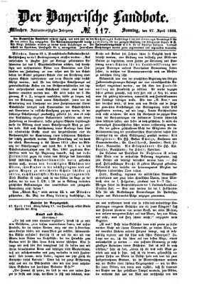 Der Bayerische Landbote Sonntag 27. April 1862